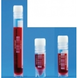 CRYO TUBI con filettatura interna in pp tappo a vite guarnizione di silicone ml 4,0 graduato a ml 3,6 dim.mm 12,5x70 senza base cf.1000 pz.